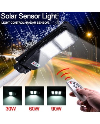 [US-W]90W 180-LED Solar Sensor Outdoor Light with Light Control and Radar Built-In Sensor Black