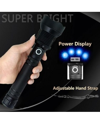 High-power 7 X 7MM LED 30W 5V Micro USB Telescopic Zoom Rechargeable Flashlight Suitable For Camping, Climbing, Night Riding, Caving Waterproof Rating IPX4