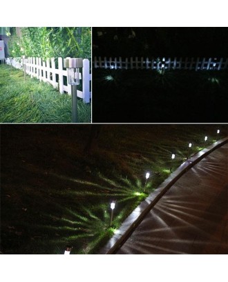 12 pcs Garden Outdoor Stainless Steel LED Solar Landscape Street Lamp Courtyard Lamp White Light