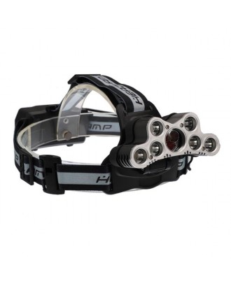 120000LM 6 Modes 9 LED Headlamp USB Rechargeable Strong Headlamp Set Silver Gray