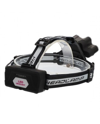 120000LM 6 Modes 9 LED Headlamp USB Rechargeable Strong Headlamp Set Silver Gray
