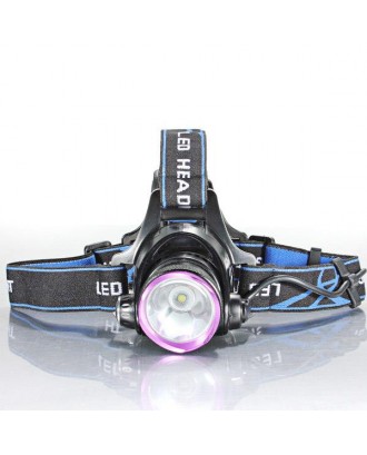 LT-2000LM LED Aluminum 1-bulb 3 Modes Waterproof Headlamp (2*18650) Purple & Black