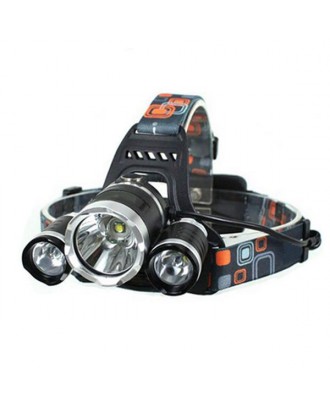 LW-5000 3*LED 10W 3-Mode 5000LM White Light Headlamp Black