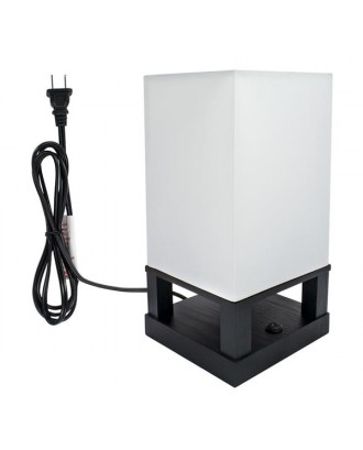 40W (Without Light Bulb) Table Lamp US Standard Black Four-Corner Base (Dual USB Interface) ZC001286