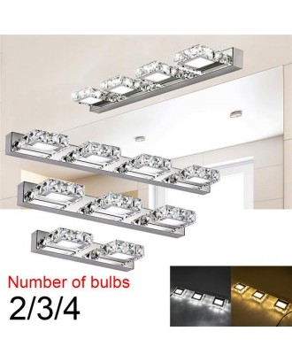 12W ZC001210 Four Lights Crystal Surface Bathroom Bedroom Lamp White Light Silver