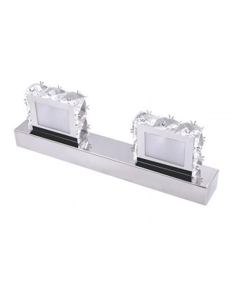 [US-W]12W ZC001211 Four Lights Crystal Surface Bathroom Bedroom Lamp Warm White Light Silver