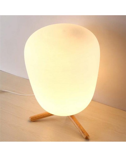 Wooden Bracket Texture Study Table Lamp, Frosted Glass Table Lamp Shade