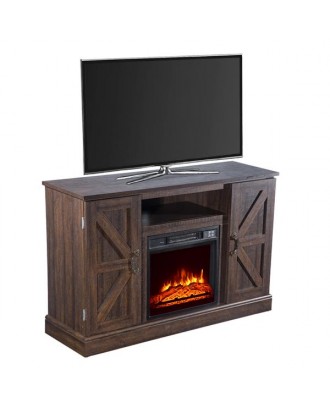 ZOKOP SF103-18G HA115-47 47 Inch Log Brown Fireplace TV Cabinet 1400W Single Color/Fake Firewood/Heating Wire/With Small Remote Control, Movement Black
