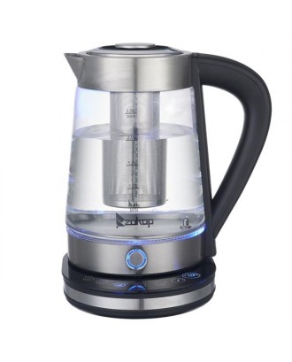 ZOKOP HD-2005D 110V 1500W 2.5L Blue Glass Electric Kettle with Filter