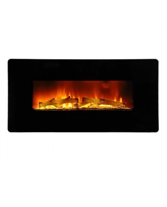 ZOKOP SF310-36A 36 inch 1400W Wall Hanging / Fireplace Colorful / Fake Wood / Heating Wire / with Small Remote Control Electronic / Black