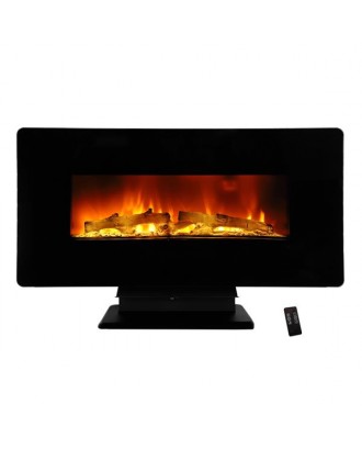 ZOKOP SF310-36A 36 inch 1400W Wall Hanging / Fireplace Colorful / Fake Wood / Heating Wire / with Small Remote Control Electronic / Black