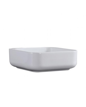 Ceramic Basin Above Counter Basin Rounded Square White
